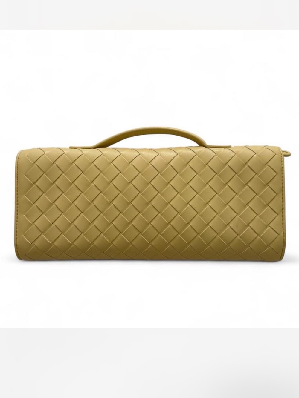 Yellow Intrecciato East West Clutch Bag - Picture 3 of 6